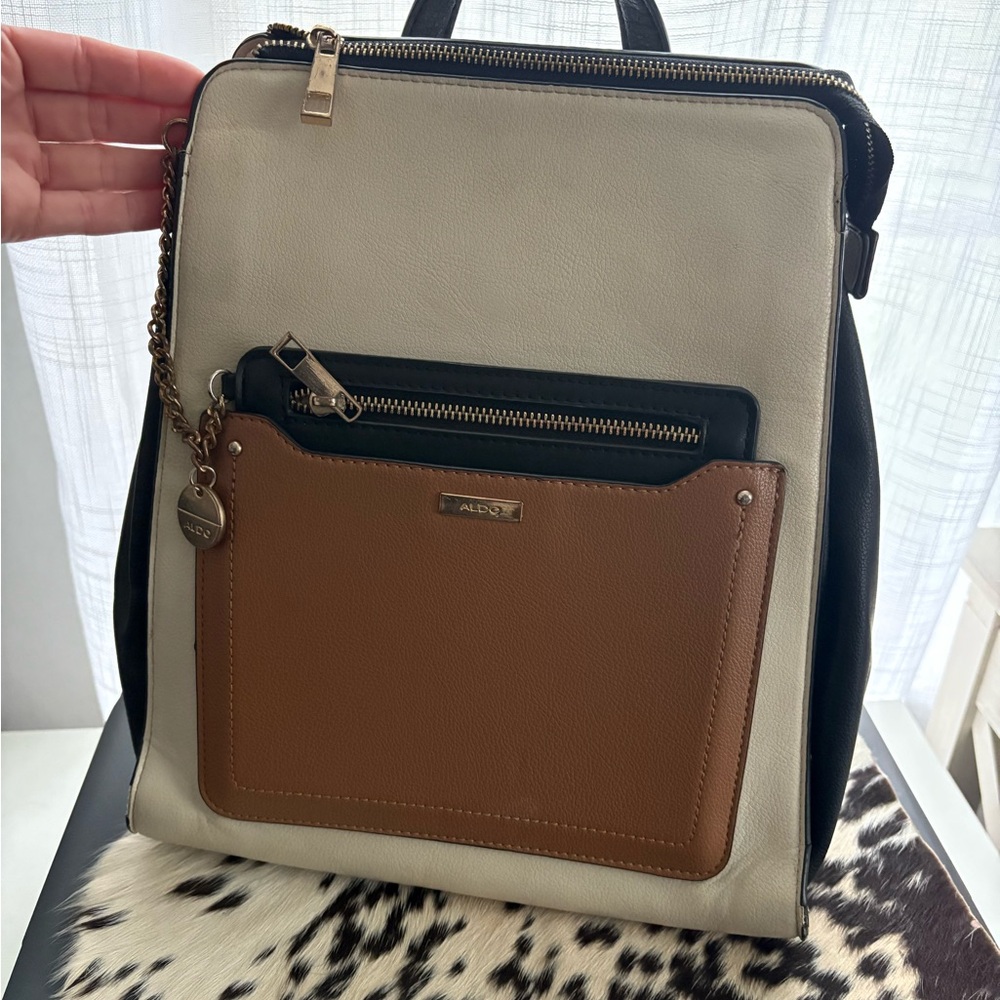 Aldo women’s leather  Black and Brown Backpack
